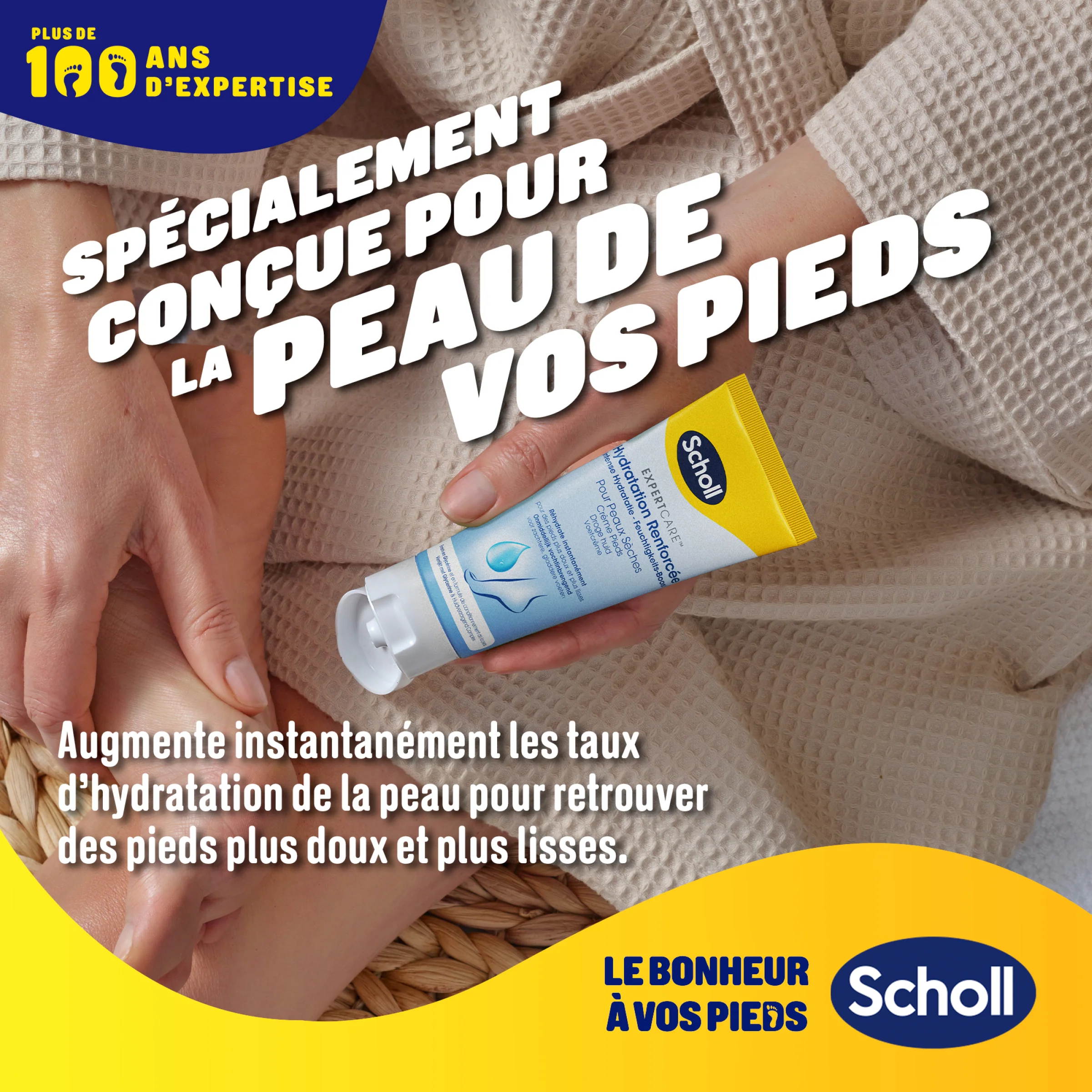 Scholl Crème Pieds Hydratation Renforcée pour peaux sèches, 75ml - Image 3